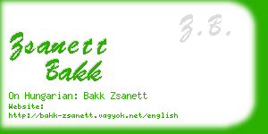 zsanett bakk business card